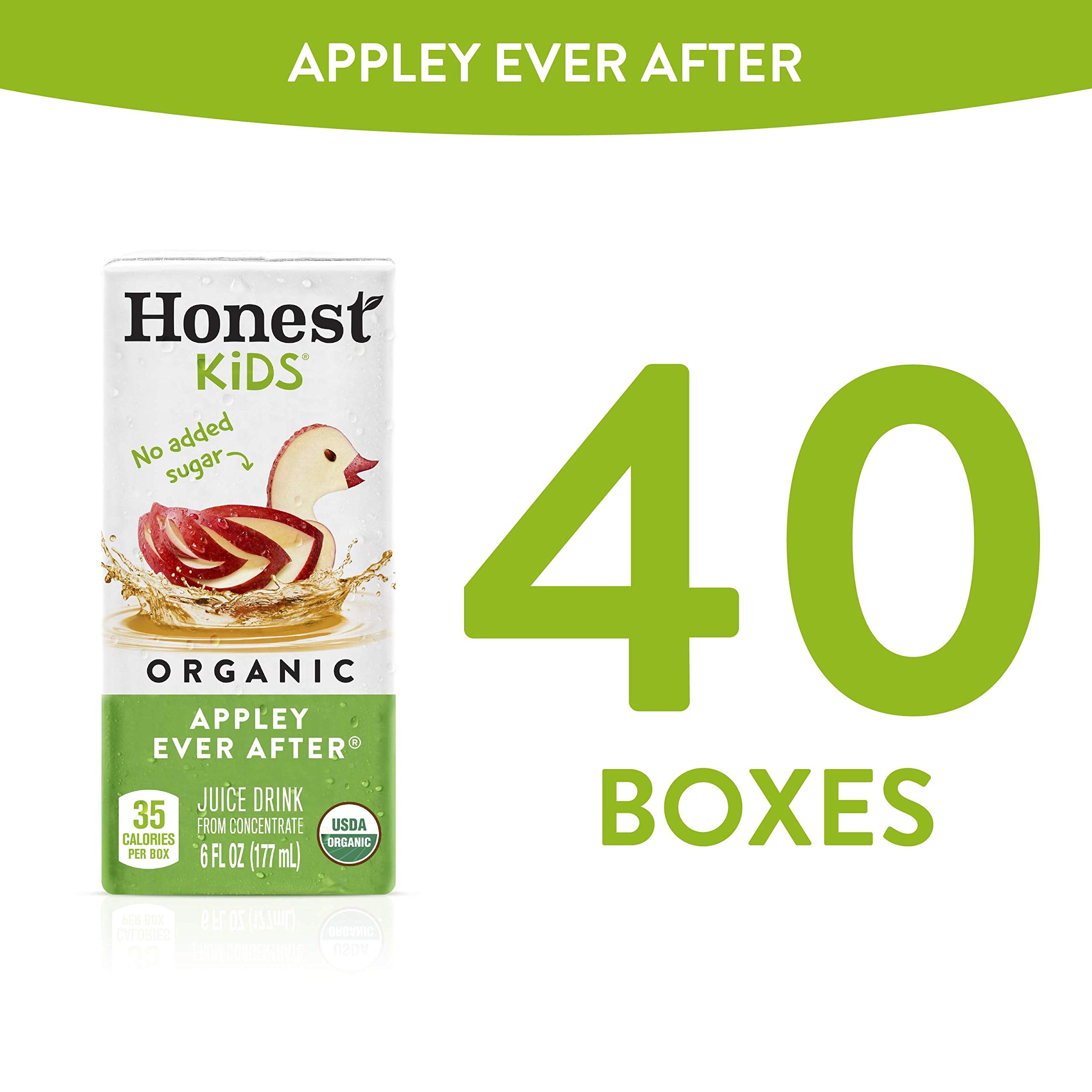 Honest Kids Appley Ever After recyclable juice box.
