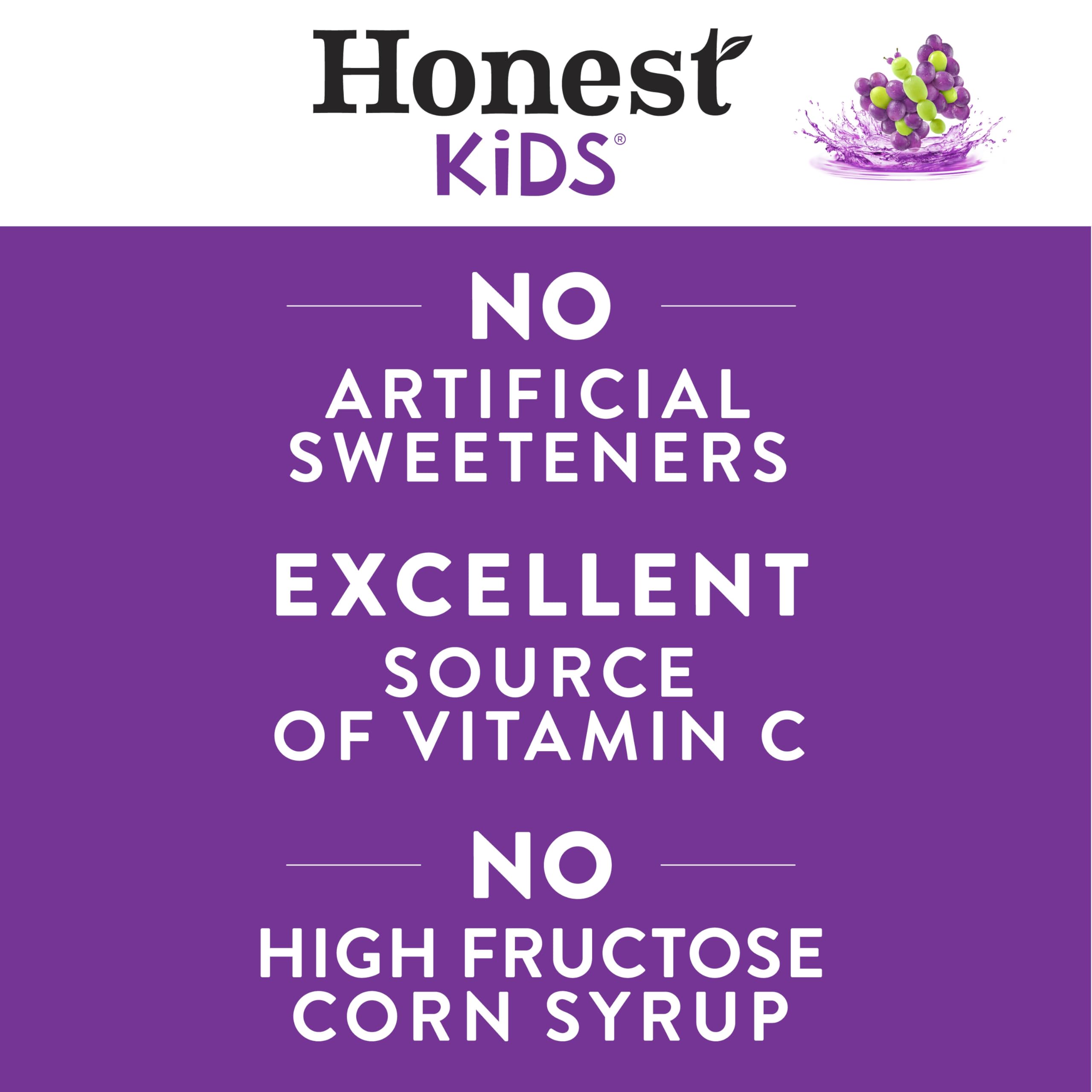 Honest Kids Goodness Grapeness kid sipping from a recyclable juice box
