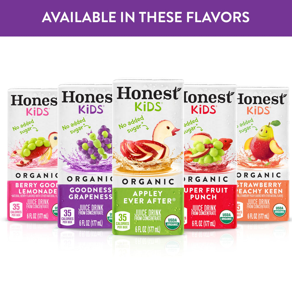 Honest Kids Goodness Grapeness lunchbox-ready juice box stays hydrated during activities