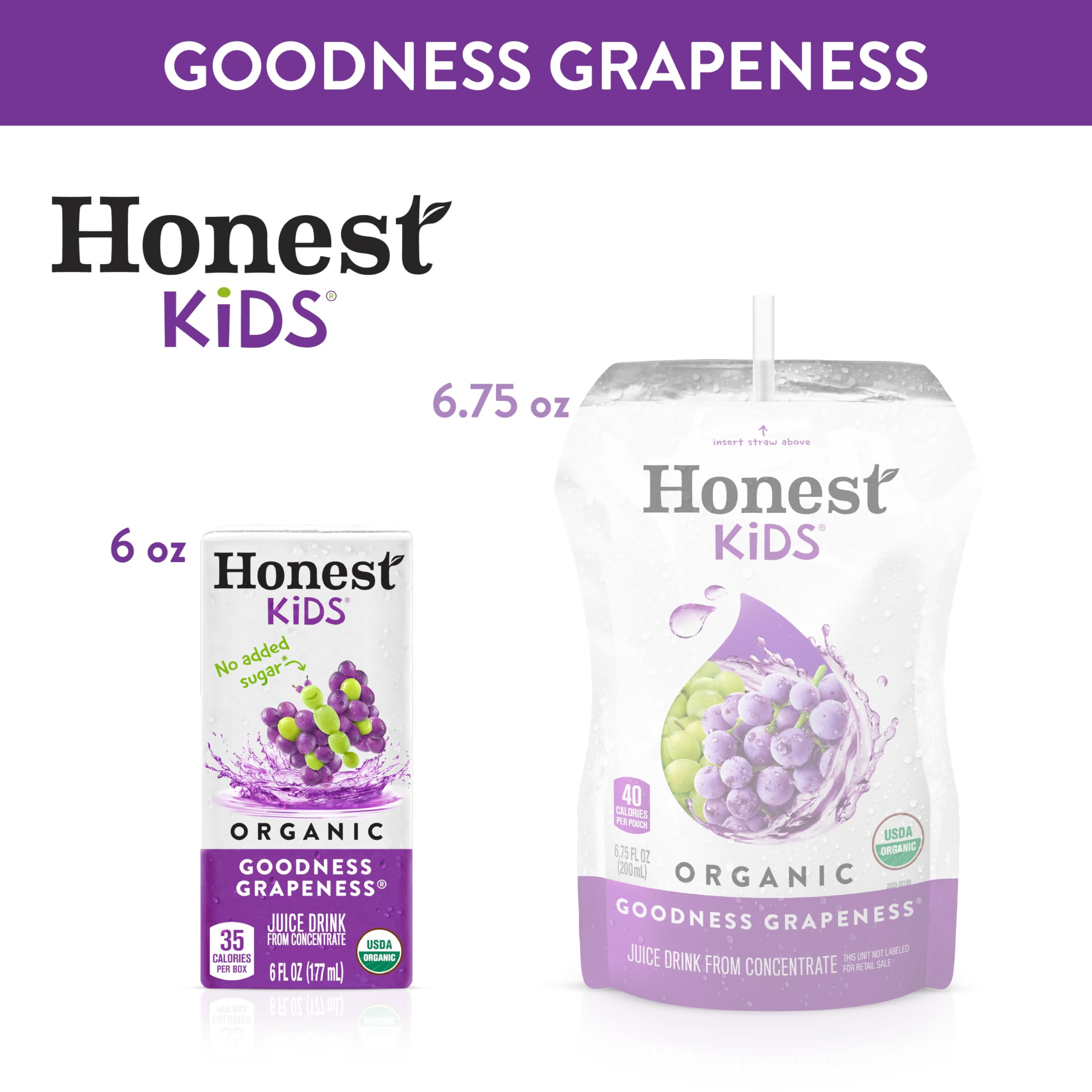 Honest Kids Goodness Grapeness 8-pack display for families