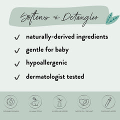 The Honest Company leave-in conditioning spray demonstration shows smooth, manageable hair.
