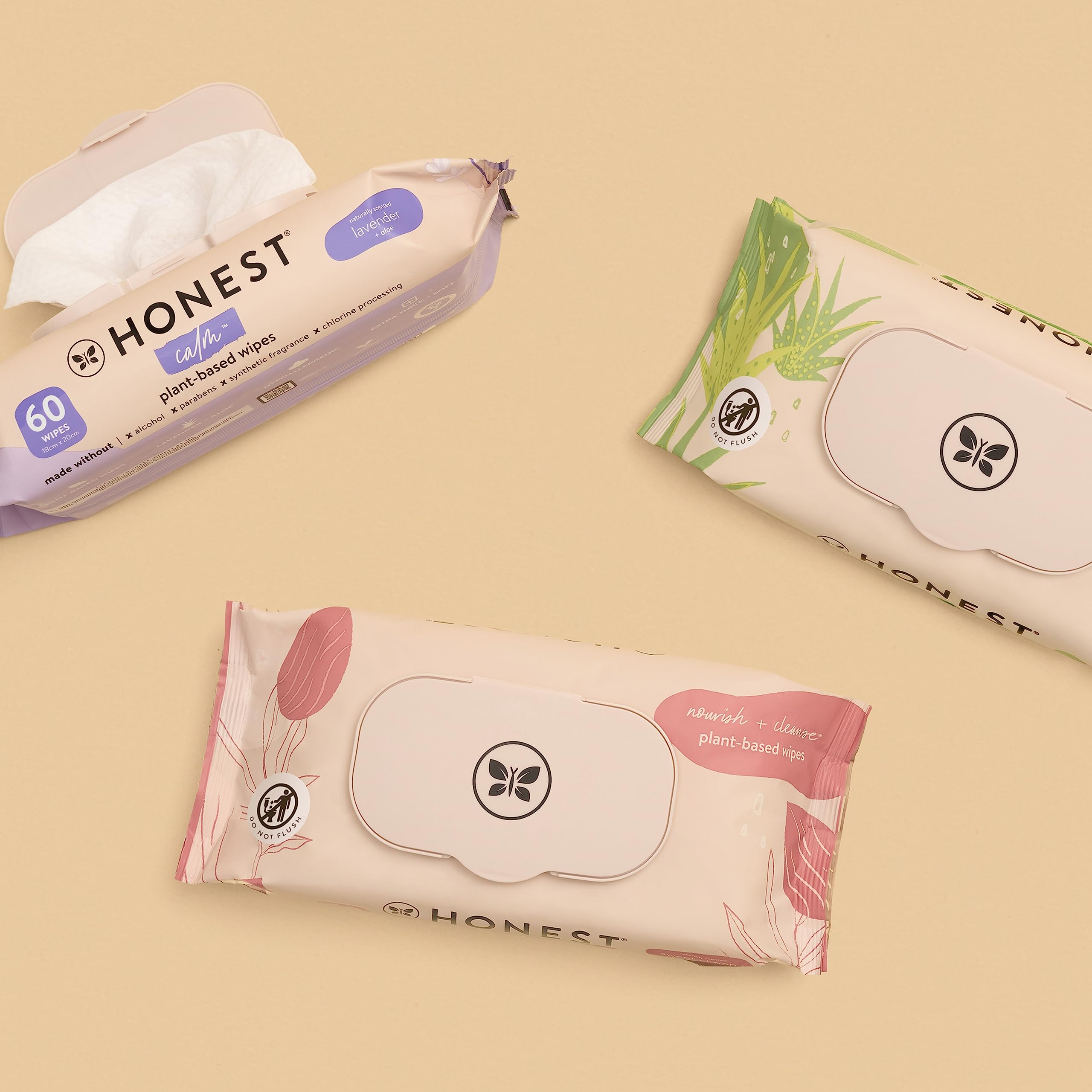 The Honest Company Hydrate and Cleanse wipes Calm variant showing lavender calm vibe.
