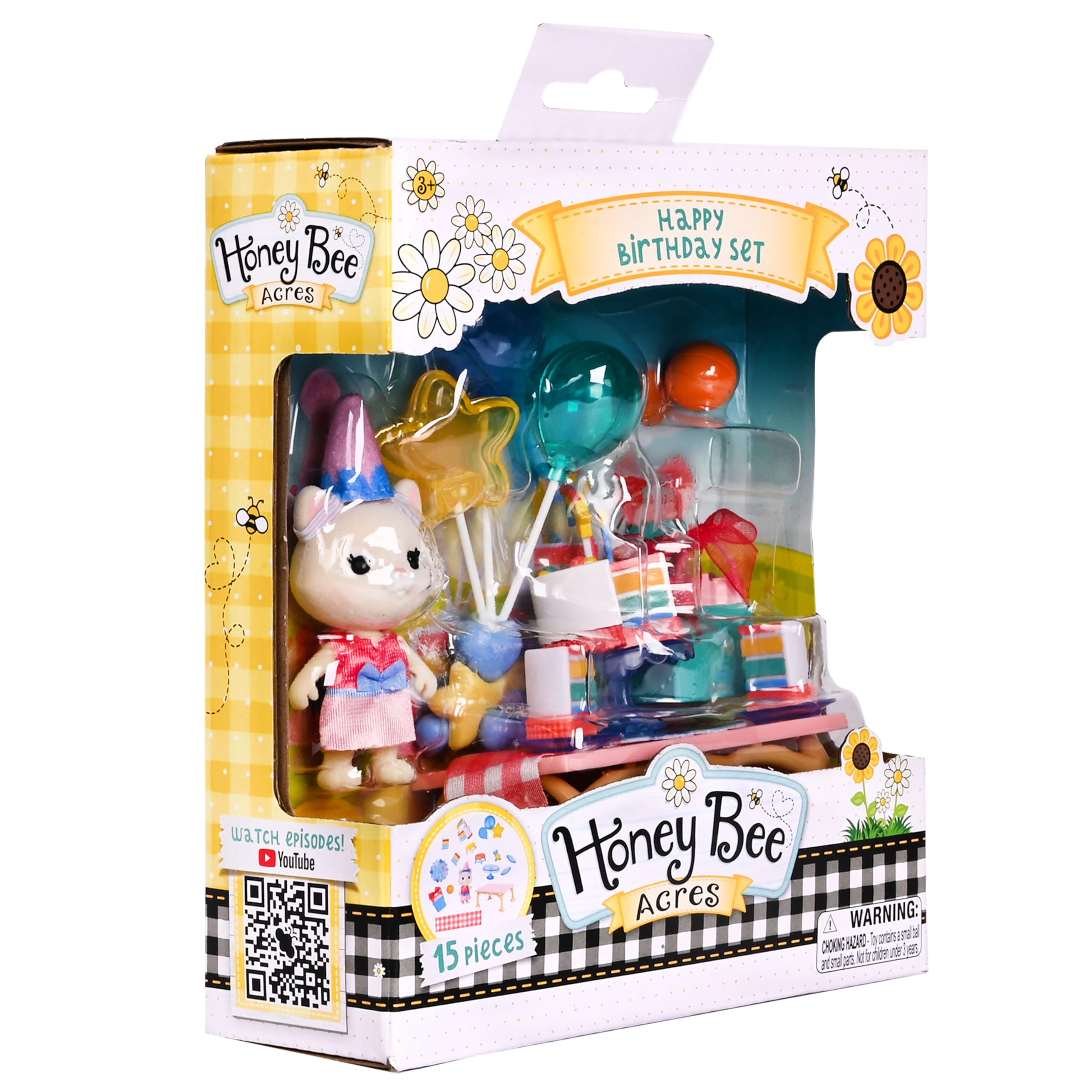 Honey Bee Acres Birthday Wishes Playset complete 15-piece scene for imaginative celebrations.