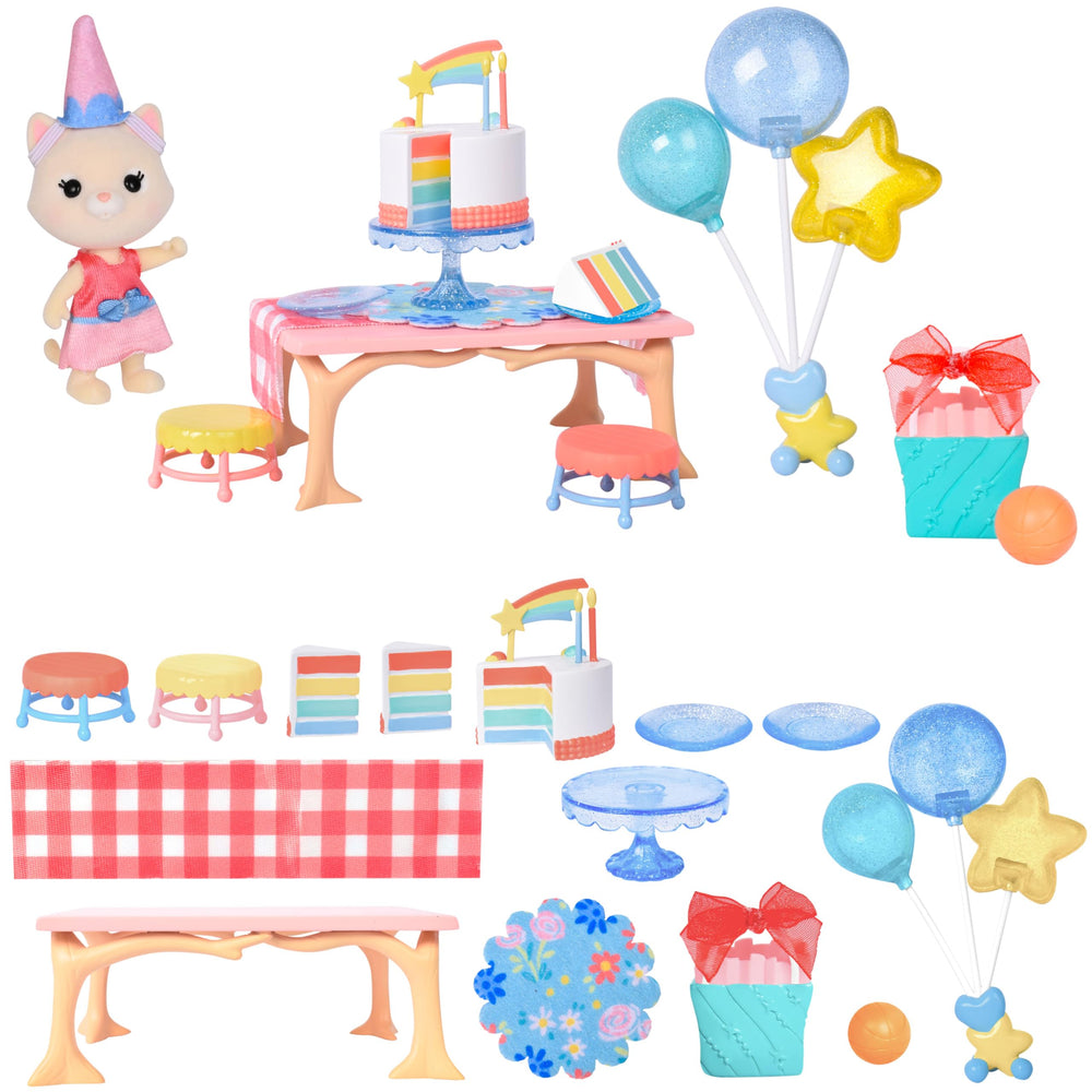 Honey Bee Acres Birthday Wishes Playset with table and chairs for cozy pretend birthdays.