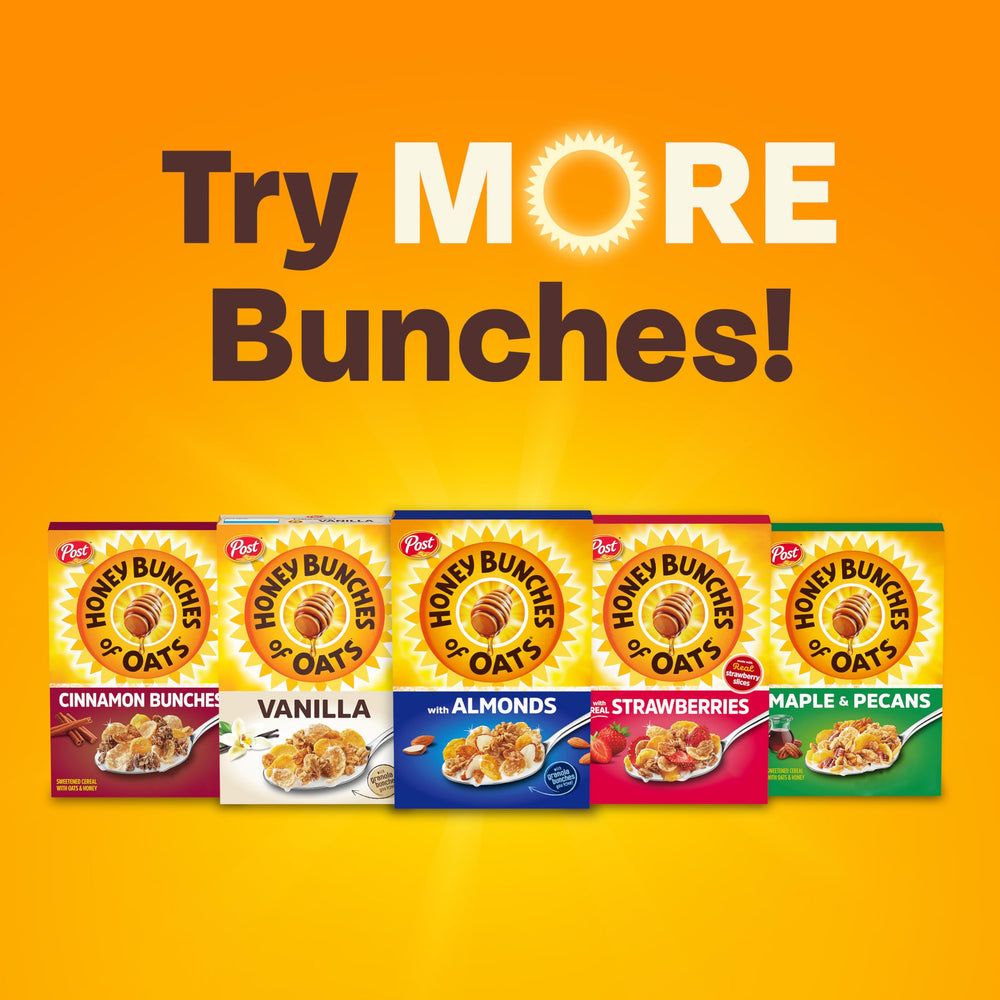 Honey Bunches of Oats 32oz bag on shelf.