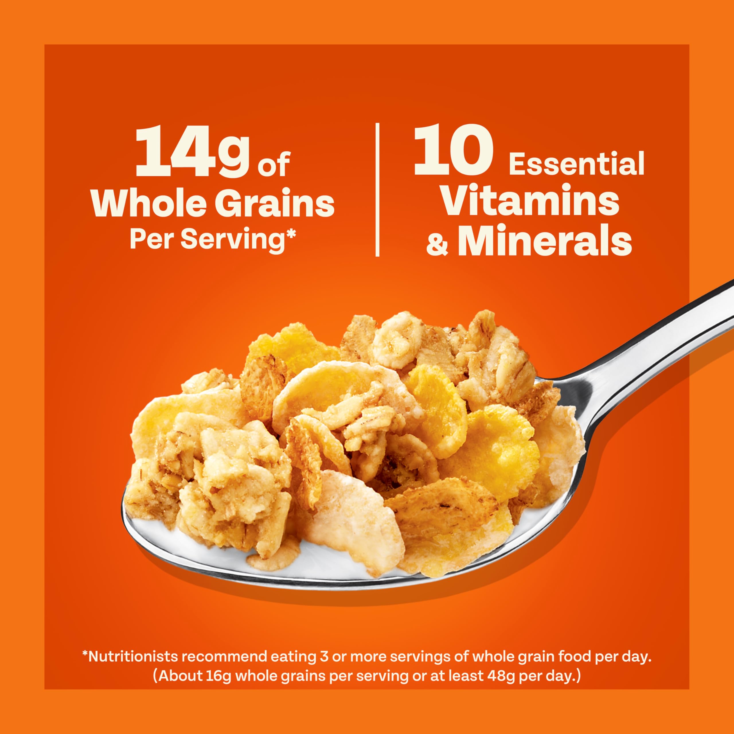 Honey Bunches of Oats snack from box for convenience.