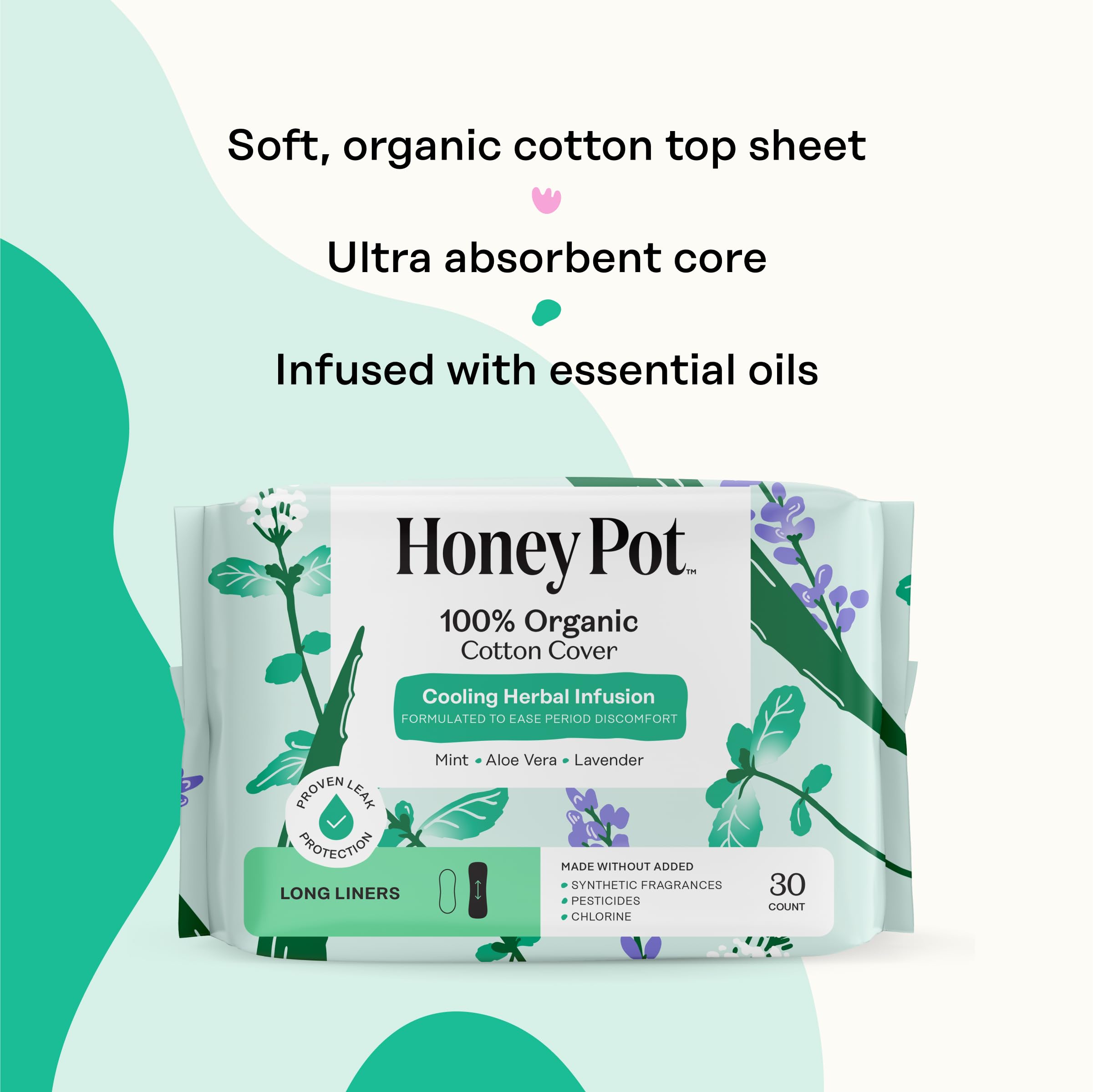 Wood pulp core provides absorbent protection for light days