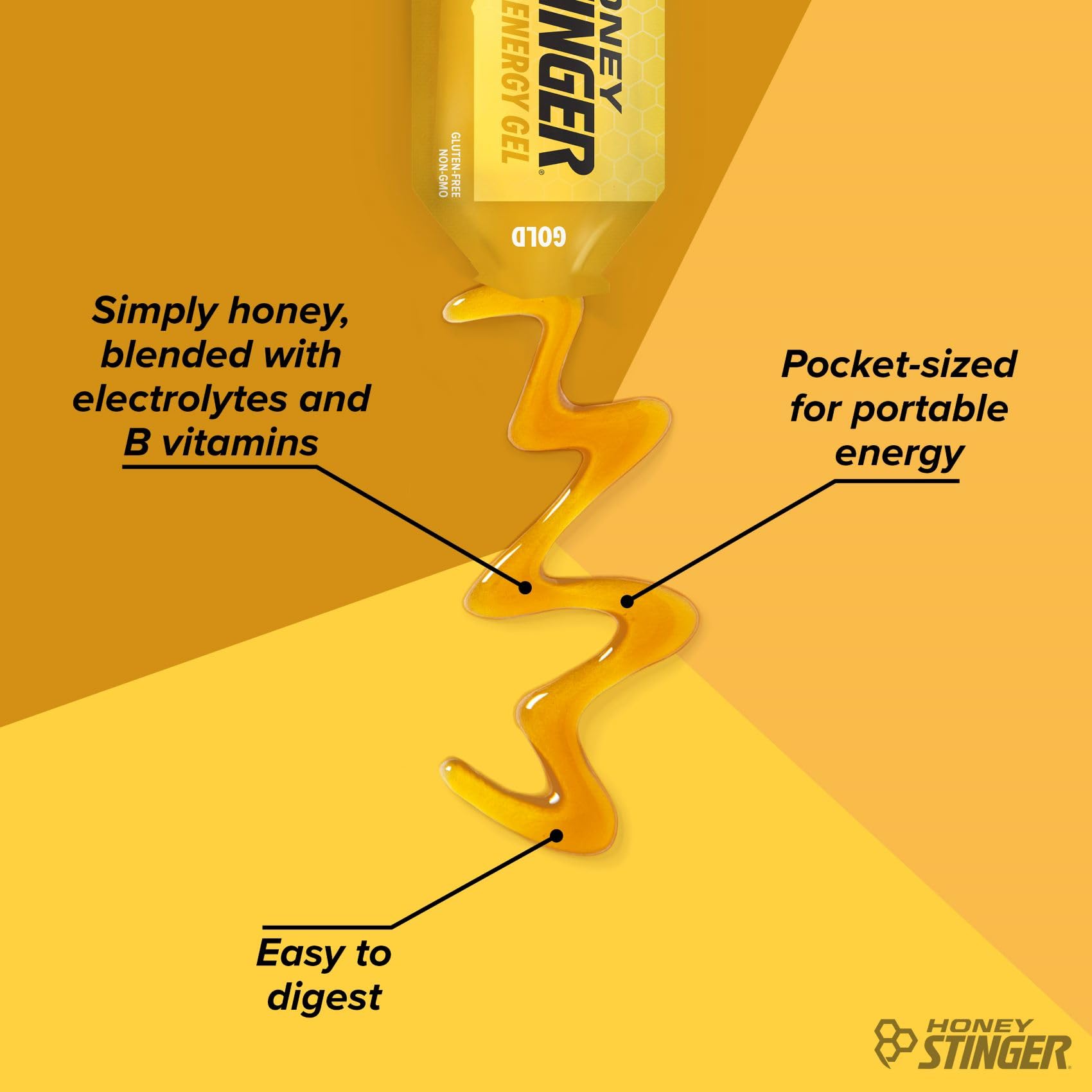 Honey Stinger Gold Energy Gel with water for mid-workout boost.