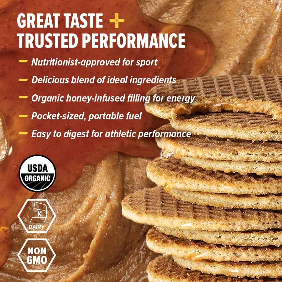 Ingredients panel on the Honey Stinger Organic Almond Butter Maple Waffle.