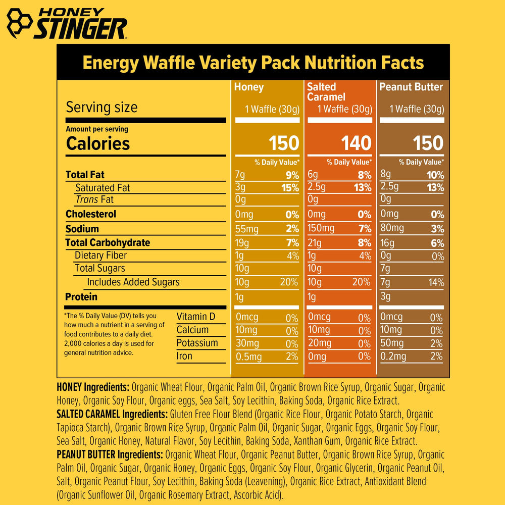 Close-up of honey-filled center in a Honey Stinger Organic Energy Waffle.
