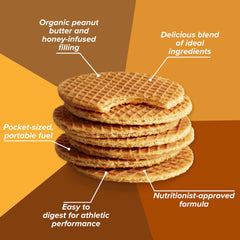 Honey Stinger Organic Peanut Butter Waffle bite showing tasty energy snack