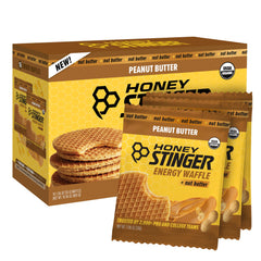 Honey Stinger Organic Peanut Butter Waffle pack front view for pre workout fueling