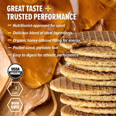 Honey Stinger Peanut Butter Banana Waffle in gym bag ready snack