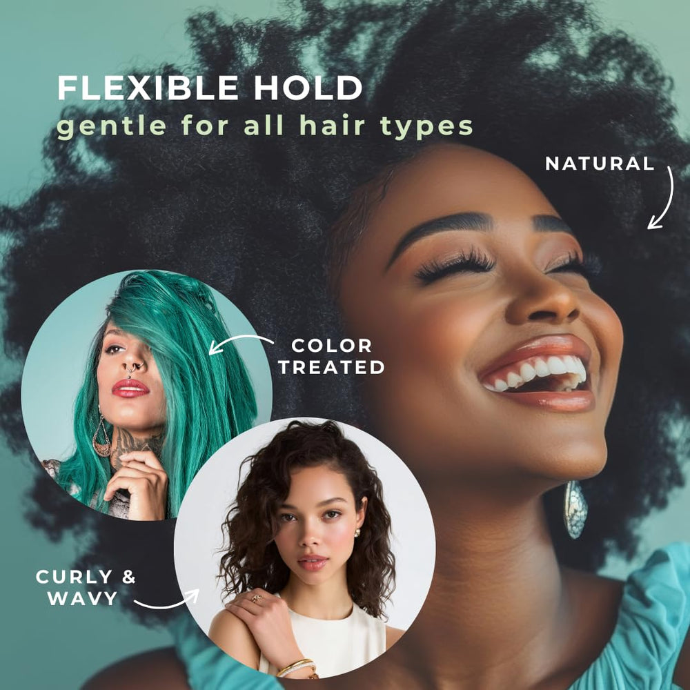 Honeybee Gardens strong hold with flexible finish for touchable hairstyles.