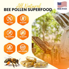 HONEYBEEZONE label closeup, highlighting USA-made GMP quality and purity.