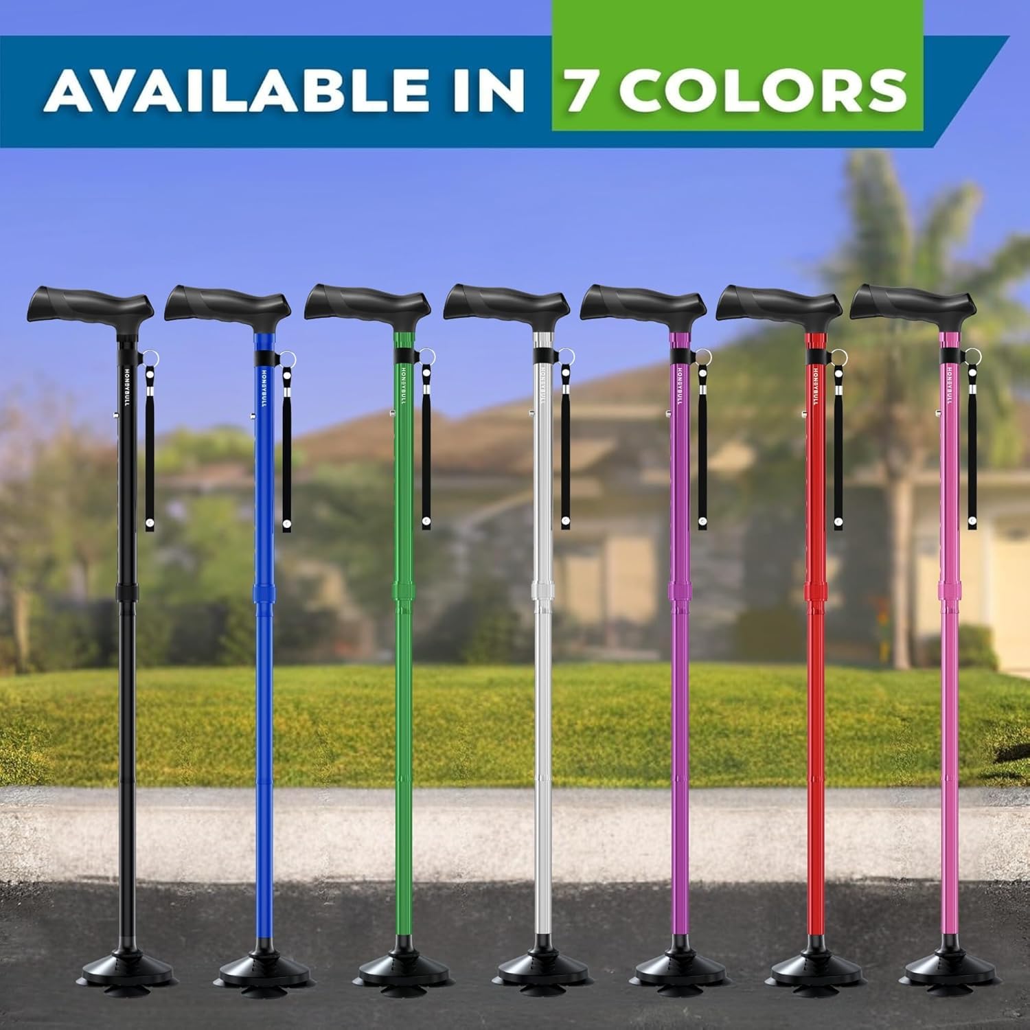 HONEYBULL senior-friendly grip supports comfortable daily walking.