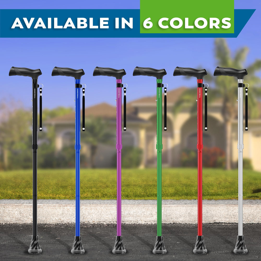 HONEYBULL cane wrist strap provides secure handling.
