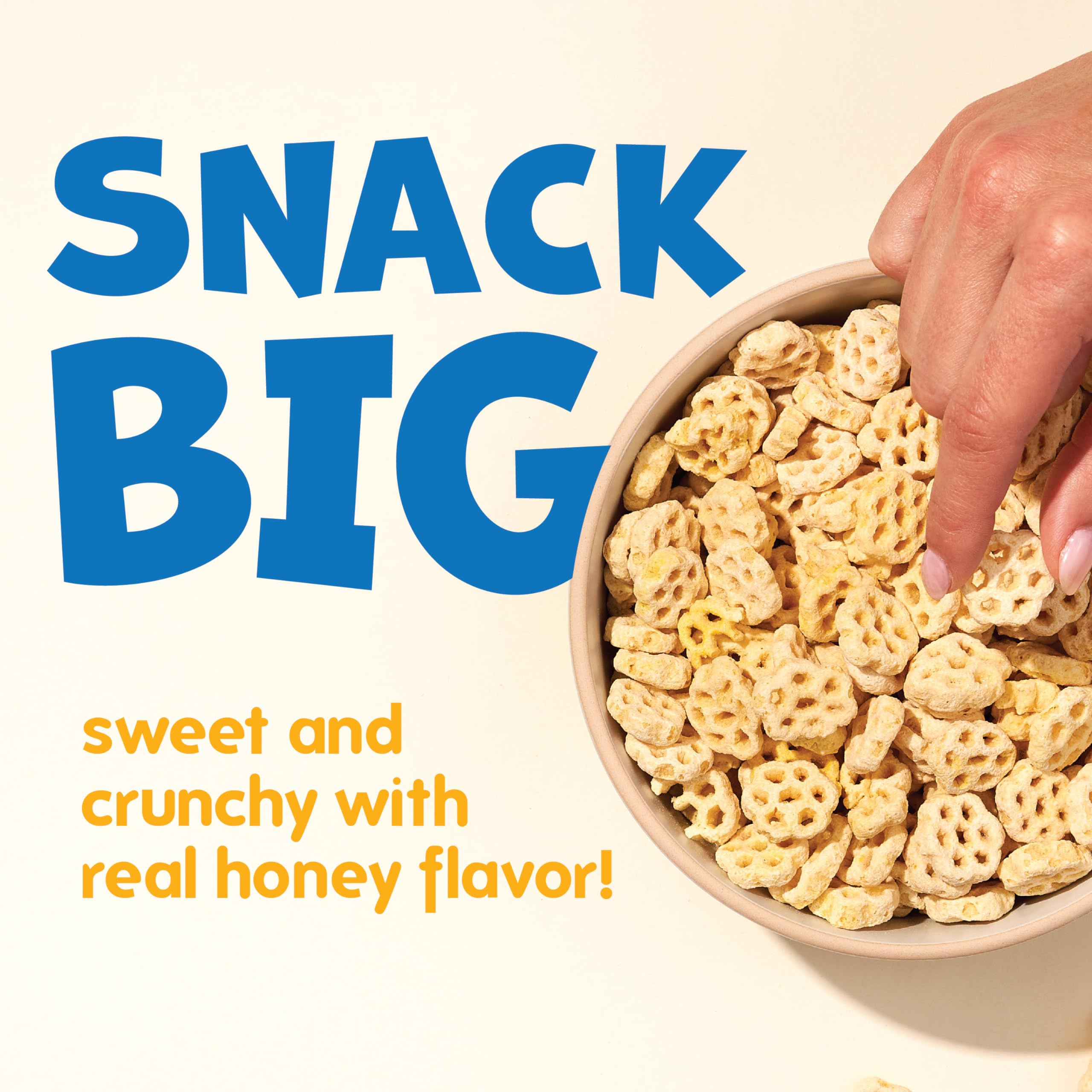 Honeycomb cereal unique honeycomb shape adds fun crunch.