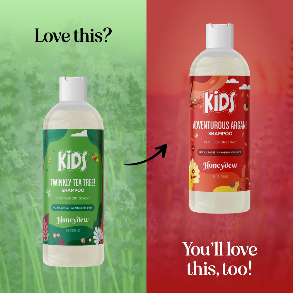 Honeydew kids shampoo build-up removal scene suggesting scalp refresh