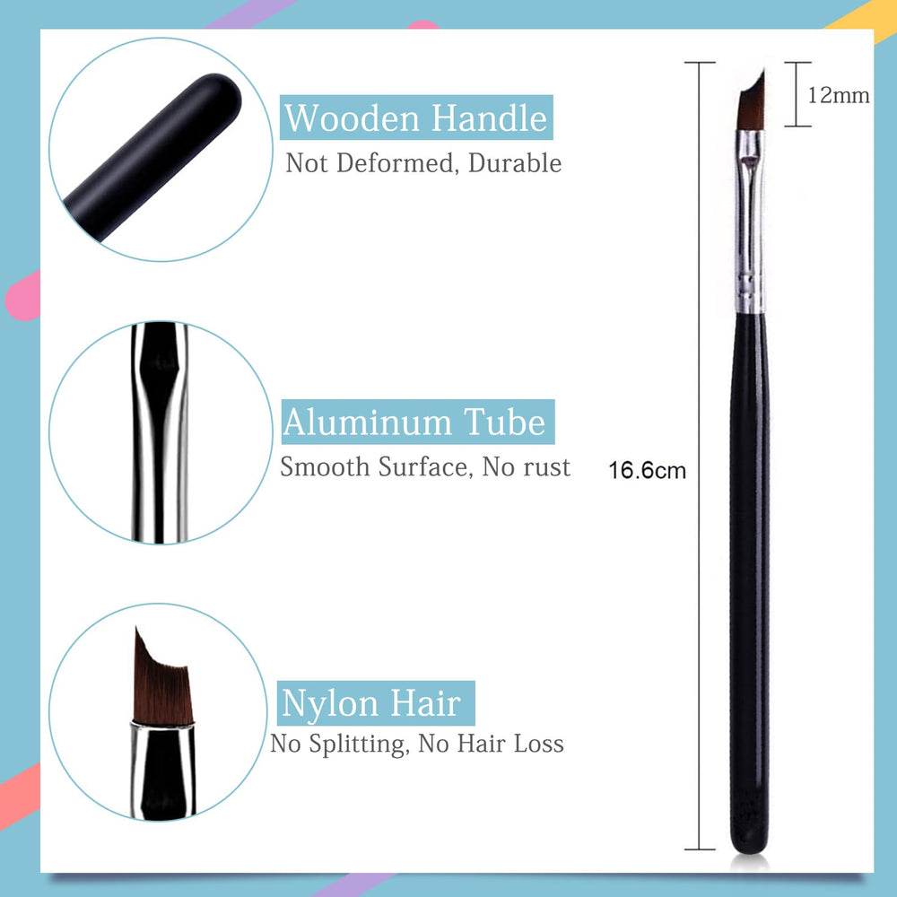 Honey Joy brush edge matches nail curvature for color control.