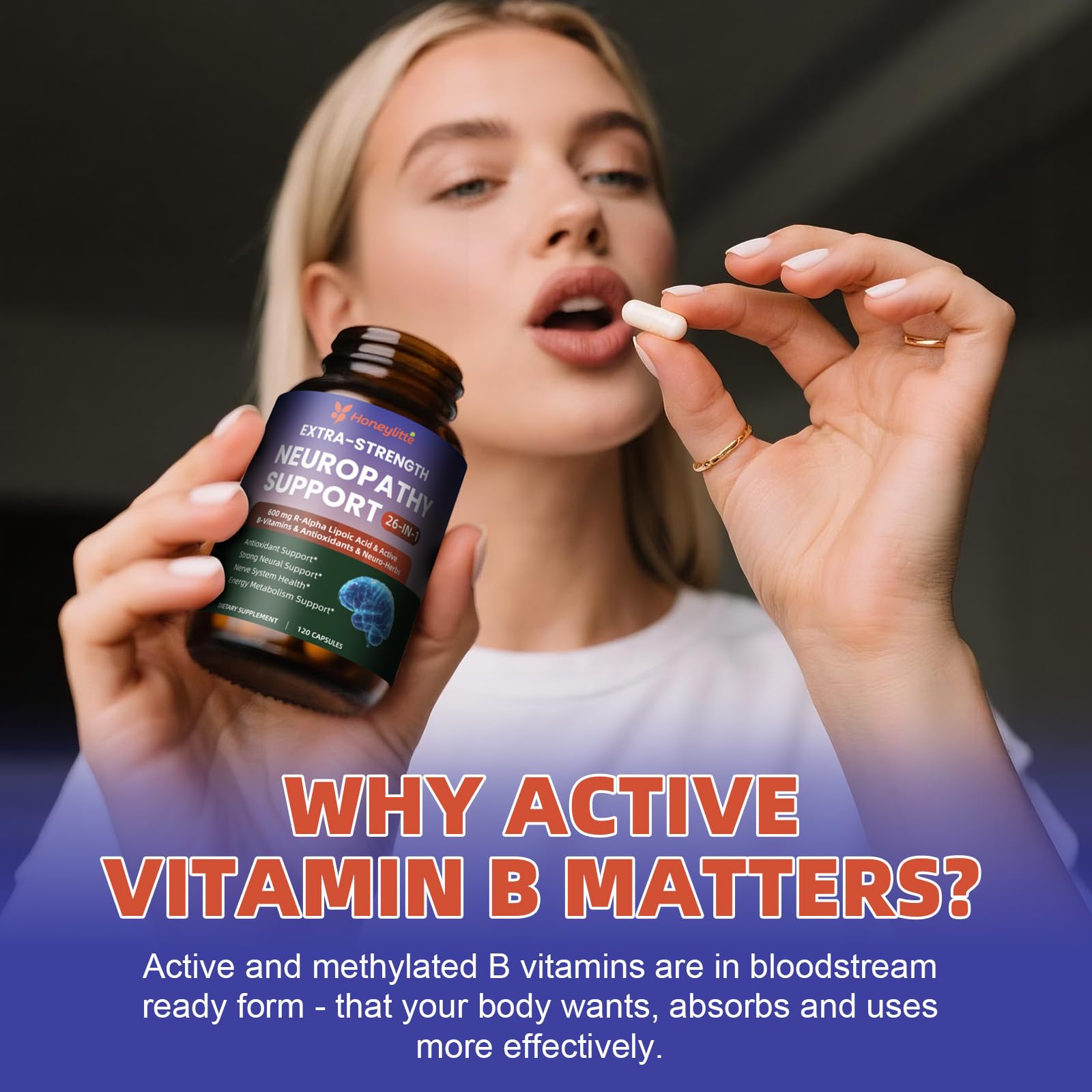 Honeylitte Botanical blend capsules support circulation and healthy nerve signaling.