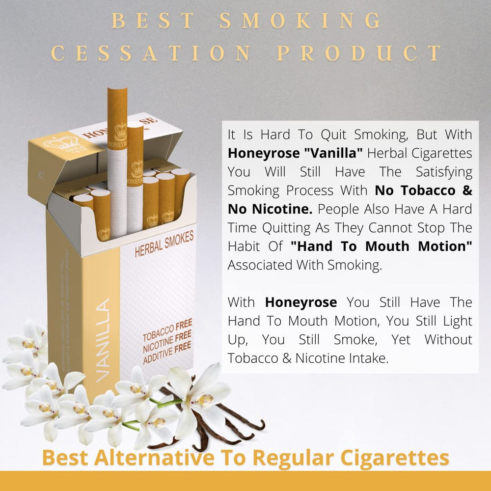 Honeyrose herbal cigarette sticks showcase natural herbs for a clean, additive-free experience.