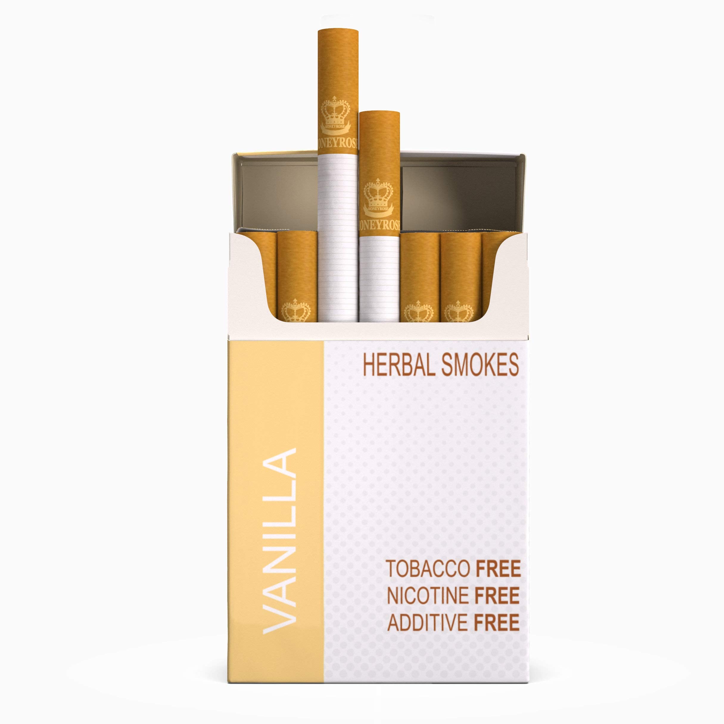 Honeyrose Vanilla Herbal Cigarettes pack with vanilla aroma for a tobacco-free transition.