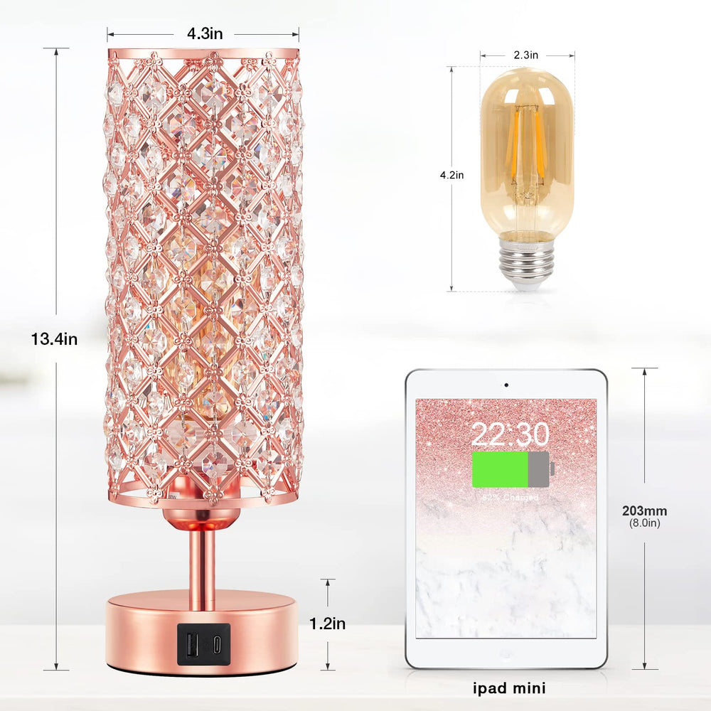 Hong-in crystal lamp with bulb included provides warm, flicker-free illumination.