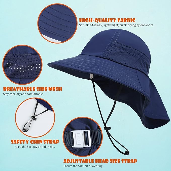 Hongteya adjustable hat grows with kids for long-term sun protection.