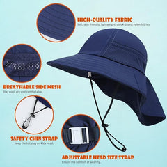 Hongteya adjustable hat grows with kids for long-term sun protection.