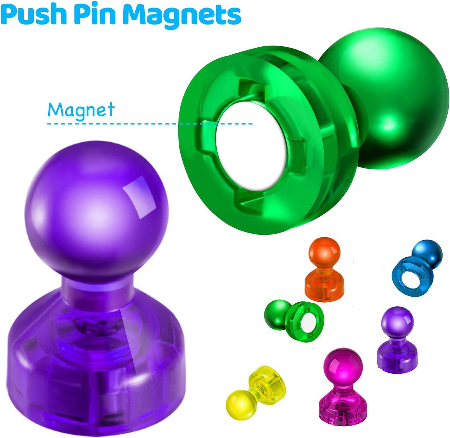 HongyiTime colorful magnets on a whiteboard display reminders without clutter
