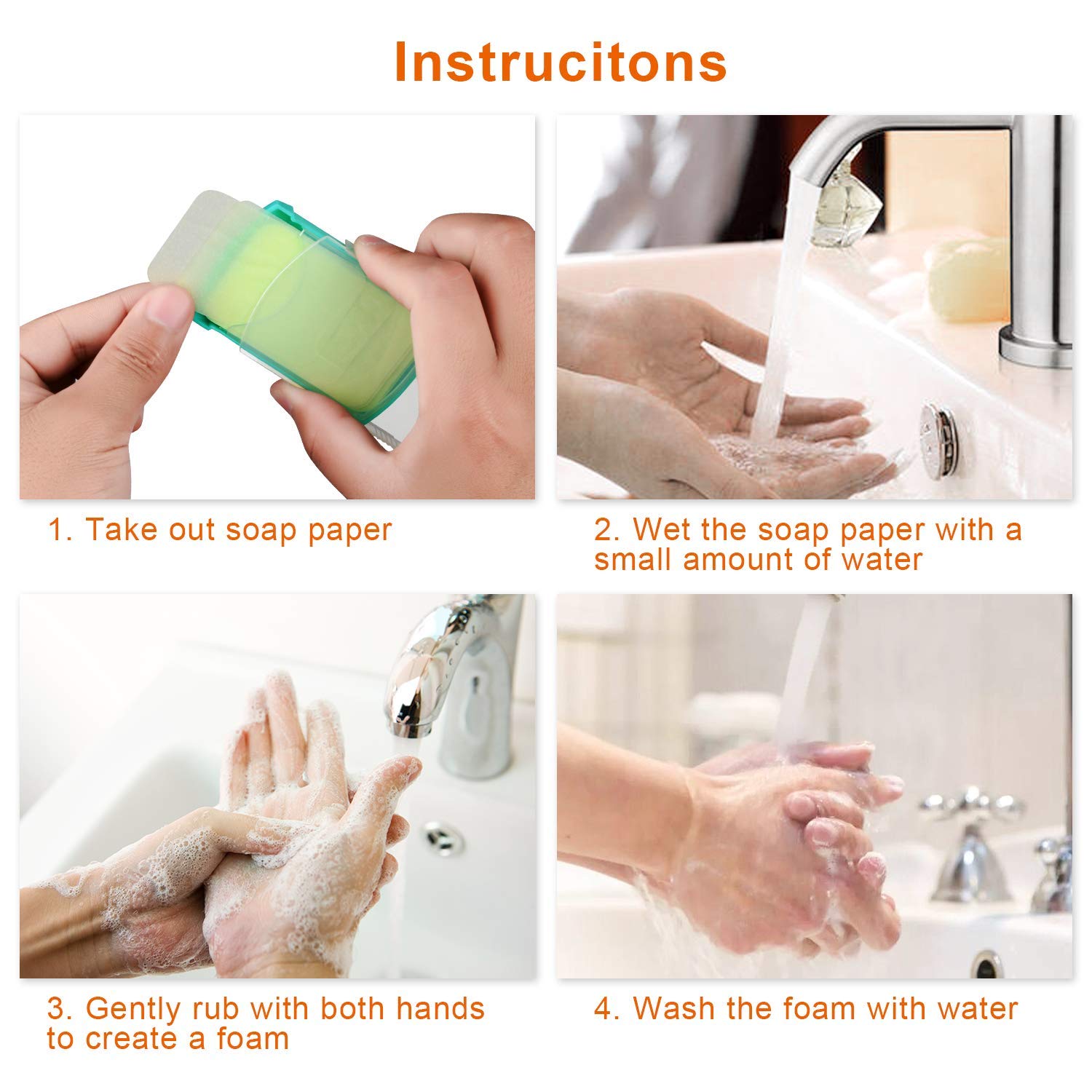 HongyiTime sheet dissolves in water for easy hand cleansing during camping and hiking.