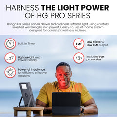 Hooga HG200 stand extended for adjustable angle and targeted light delivery