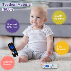 Hooku bright colors teether supports visual recognition and exploration.