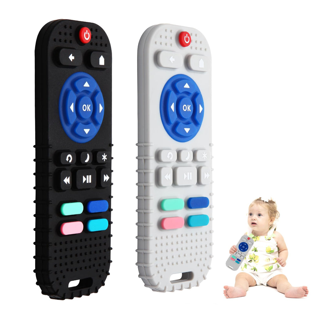 Hooku remote-control design teether captivates babies while soothing gums.