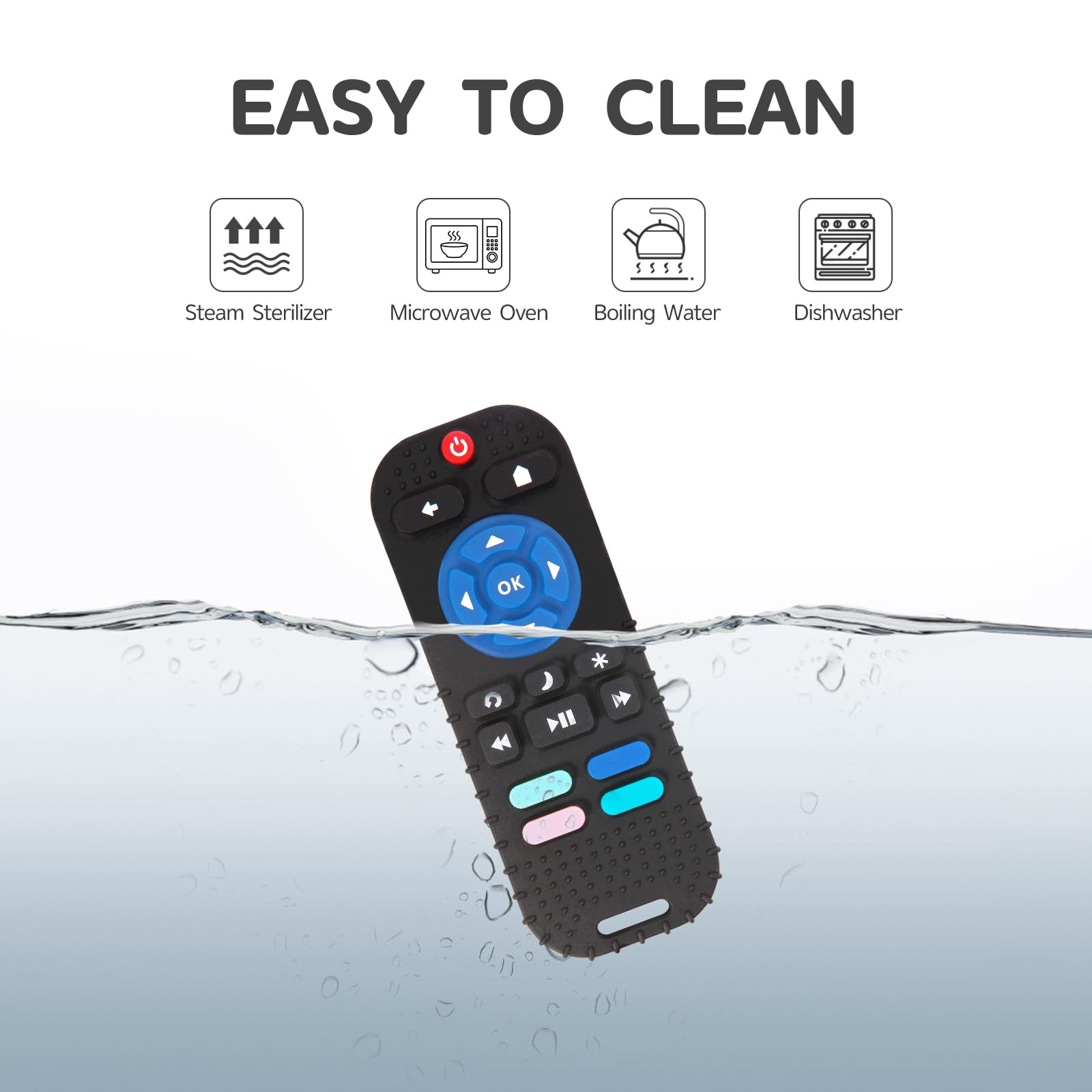 Hooku silicone teething remote gift-ready packaging for newborns and infants