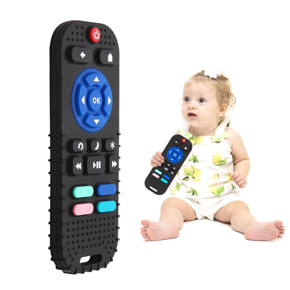Hooku silicone teething remote front view helps curious babies explore while soothing gums