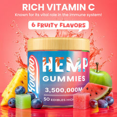 HOOLOO hemp gummies close-up gummies showcases chewy texture and color.