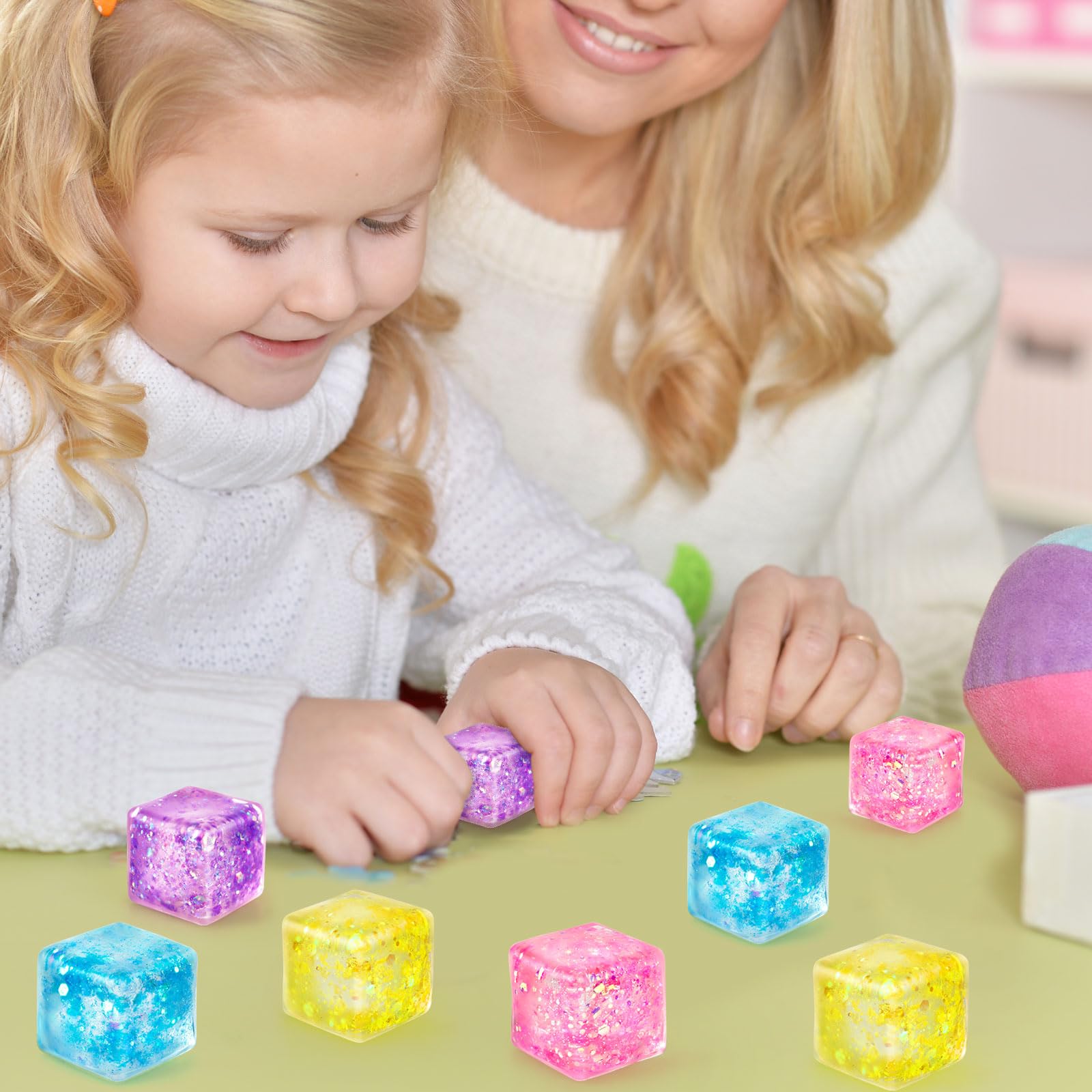 Hooqict purple ice cube stress ball for focus and sensory engagement.