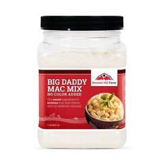 Hoosier Hill Farm Big Daddy Mac Mix powder in a jar for quick cheddar mac and cheese