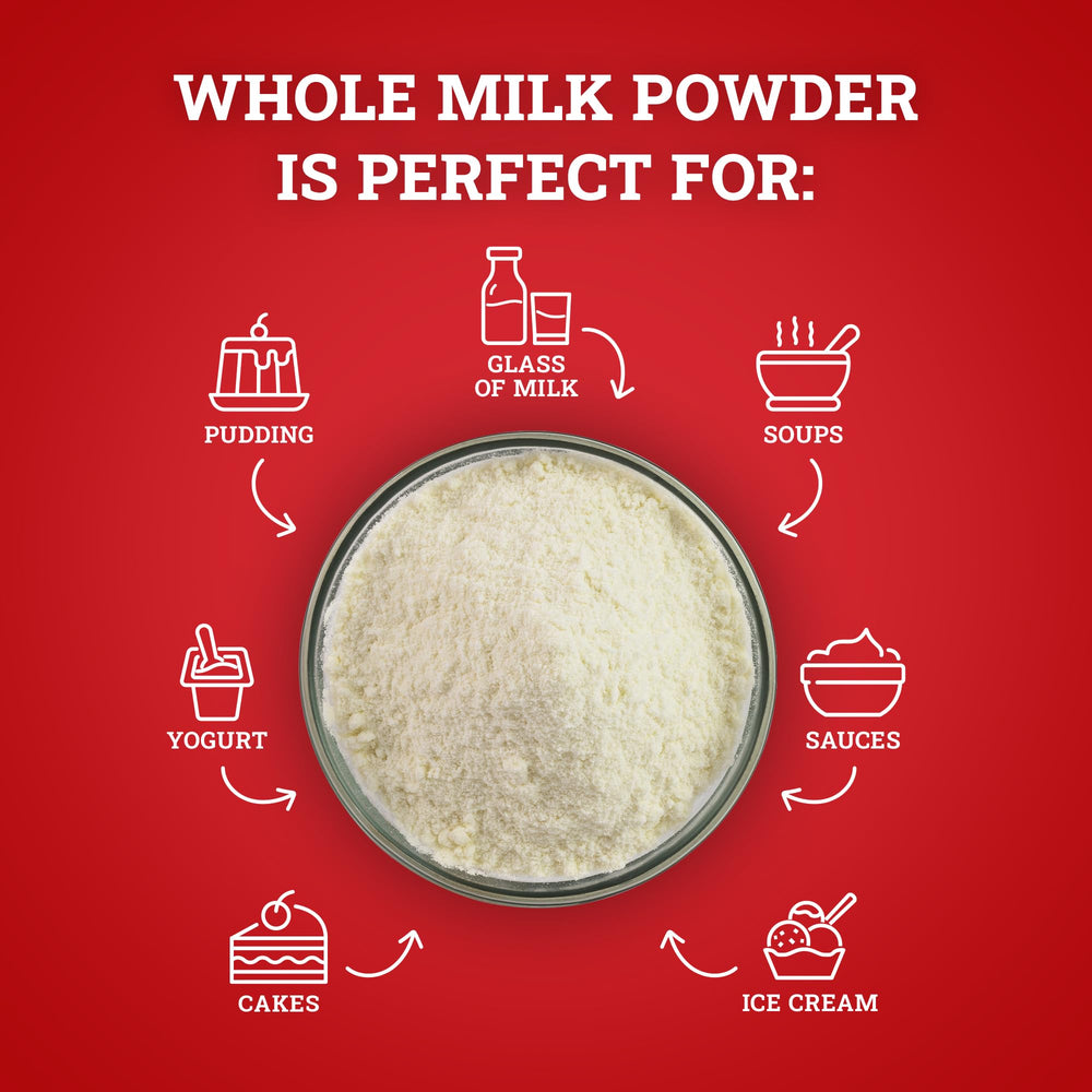 Hoosier Hill Farm milk powder added to hot cocoa for creaminess.