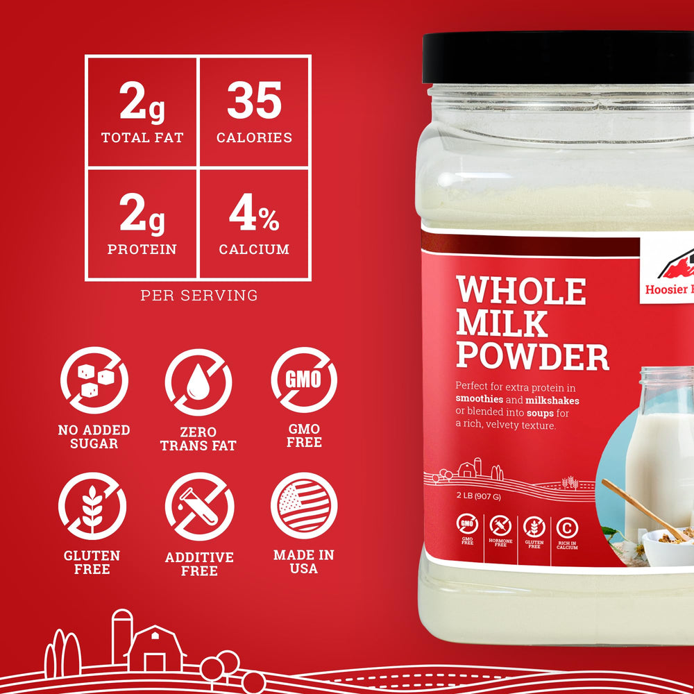 Hoosier Hill Farm milk powder blended into a creamy smoothie.