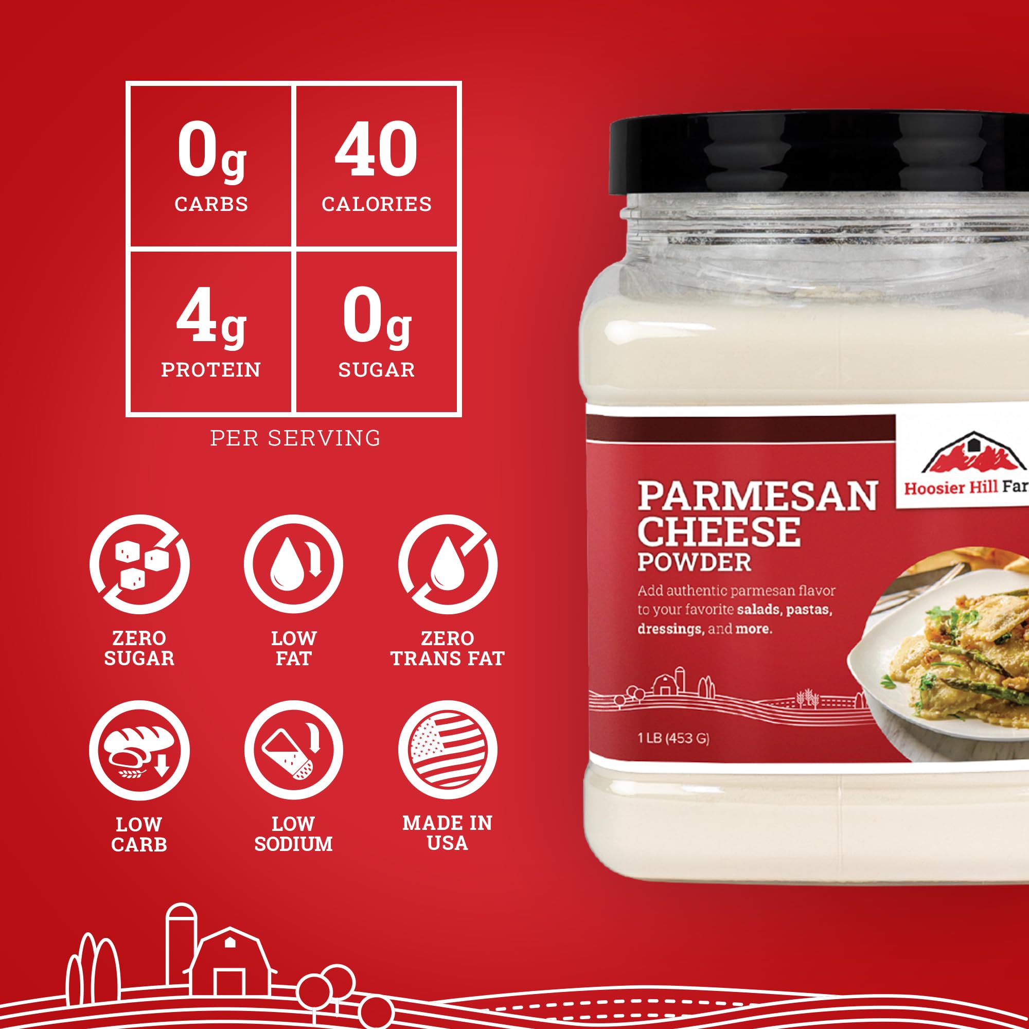 Hoosier Hill Farm Parmesan Cheese Powder on risotto creates creamy depth.