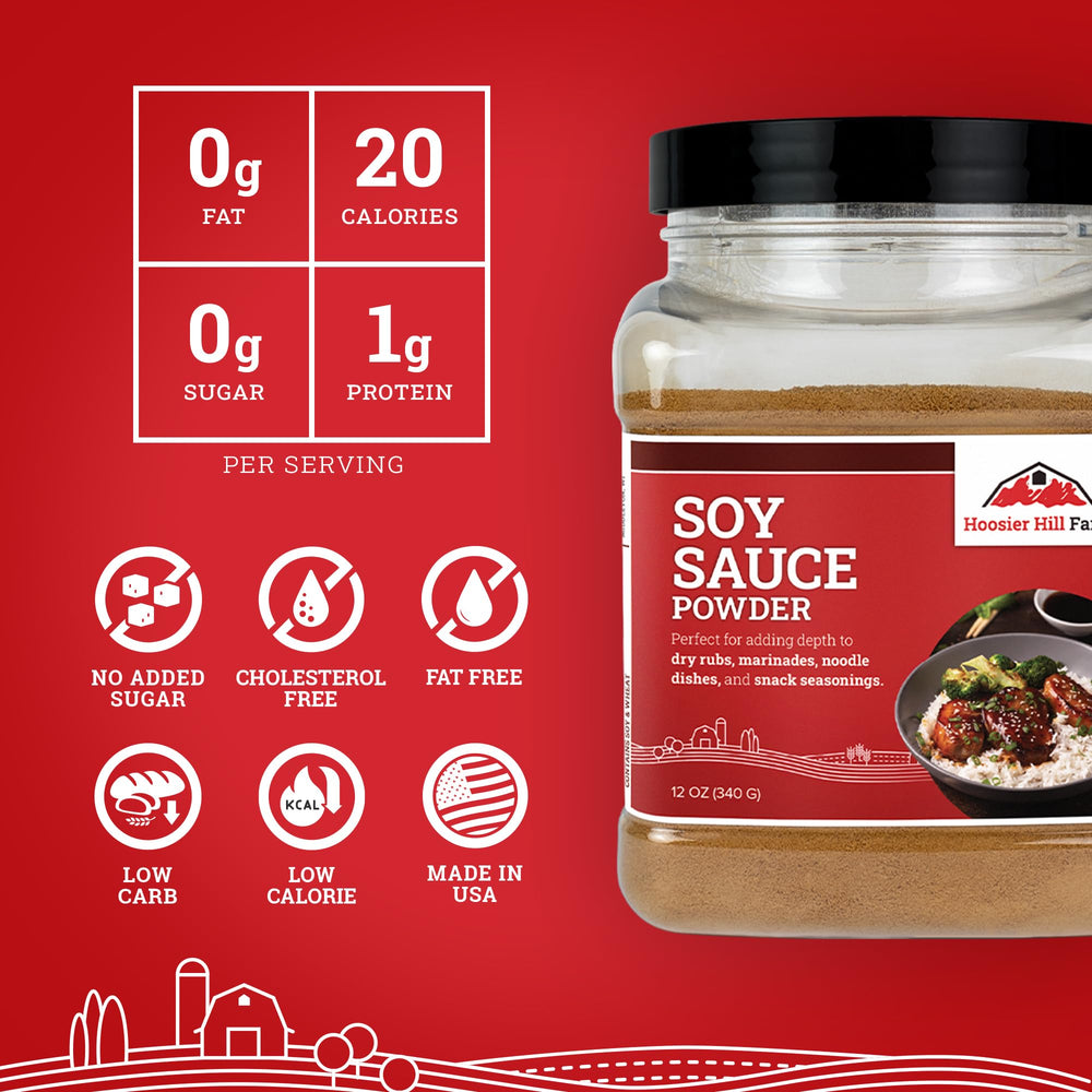 Hoosier Hill Farm Soy Sauce Powder sprinkled on vegetables to boost savory notes