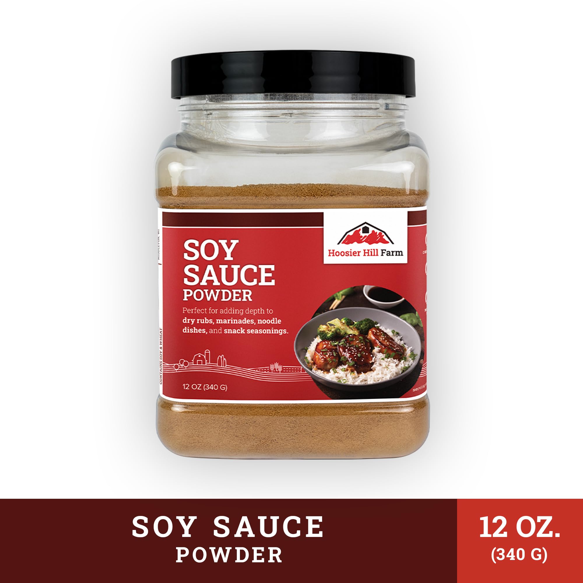 Noodle dish featuring sauce made from Hoosier Hill Farm Soy Sauce Powder sauce