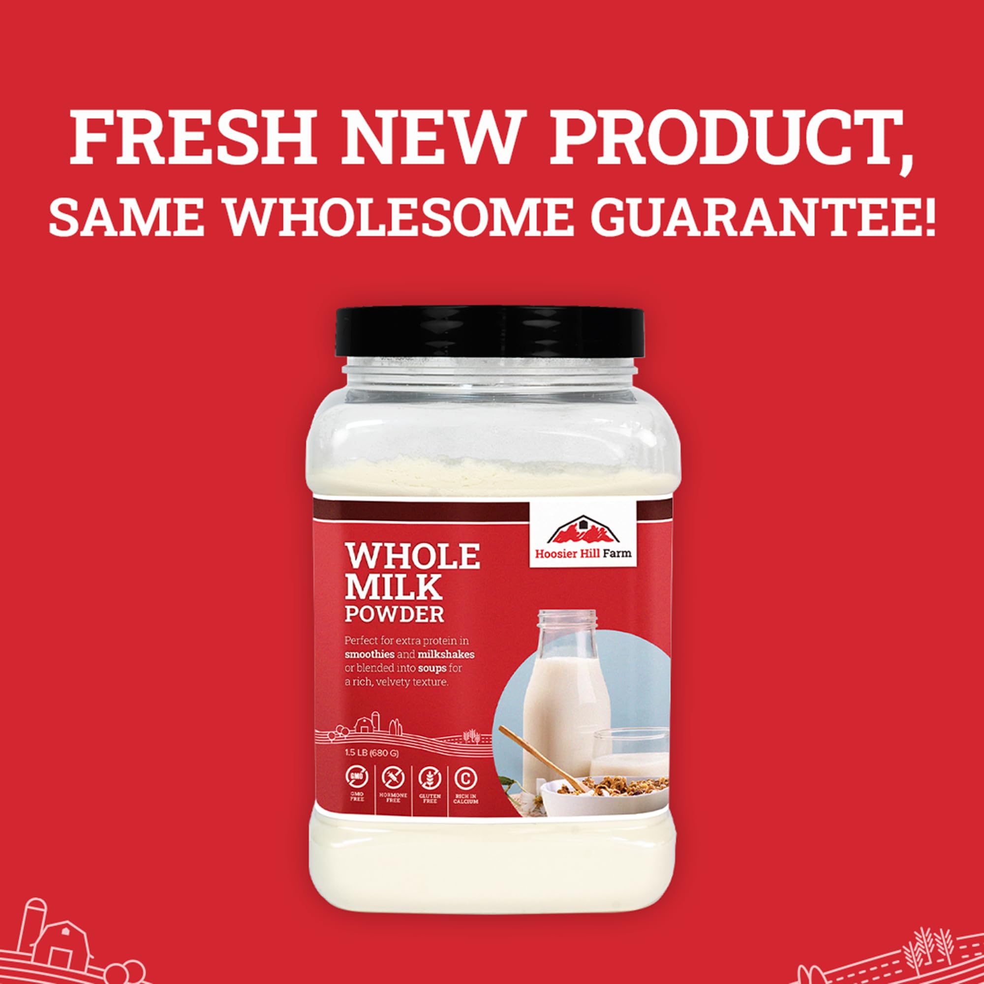 US-made Hoosier Hill Farm Powder supports versatile dairy use.