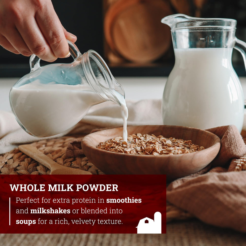 Smoothie prepared with Hoosier Hill Farm Powder provides extra protein.