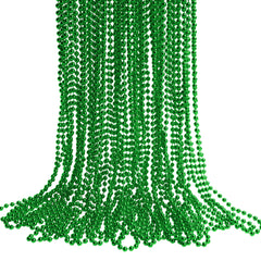HOOSUN Mardi Gras beads necklace close-up, glossy green-purple-gold strands for festive flair