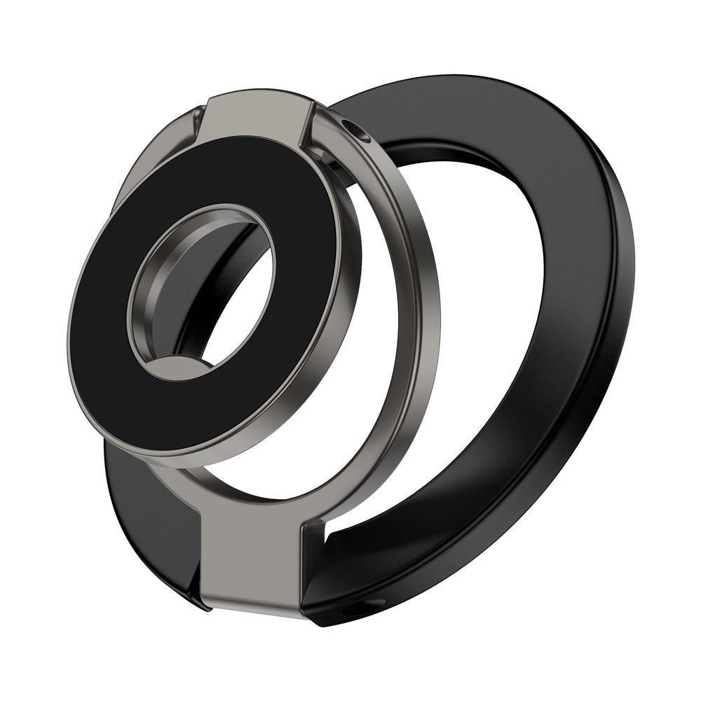 HOOTEK magnetic ring holder with kickstand — front view for stable hands-free use.
