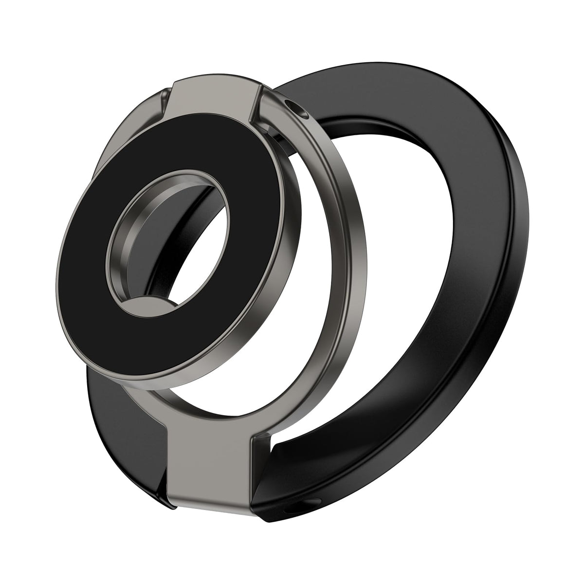 HOOTEK magnetic ring holder with kickstand — front view for stable hands-free use.